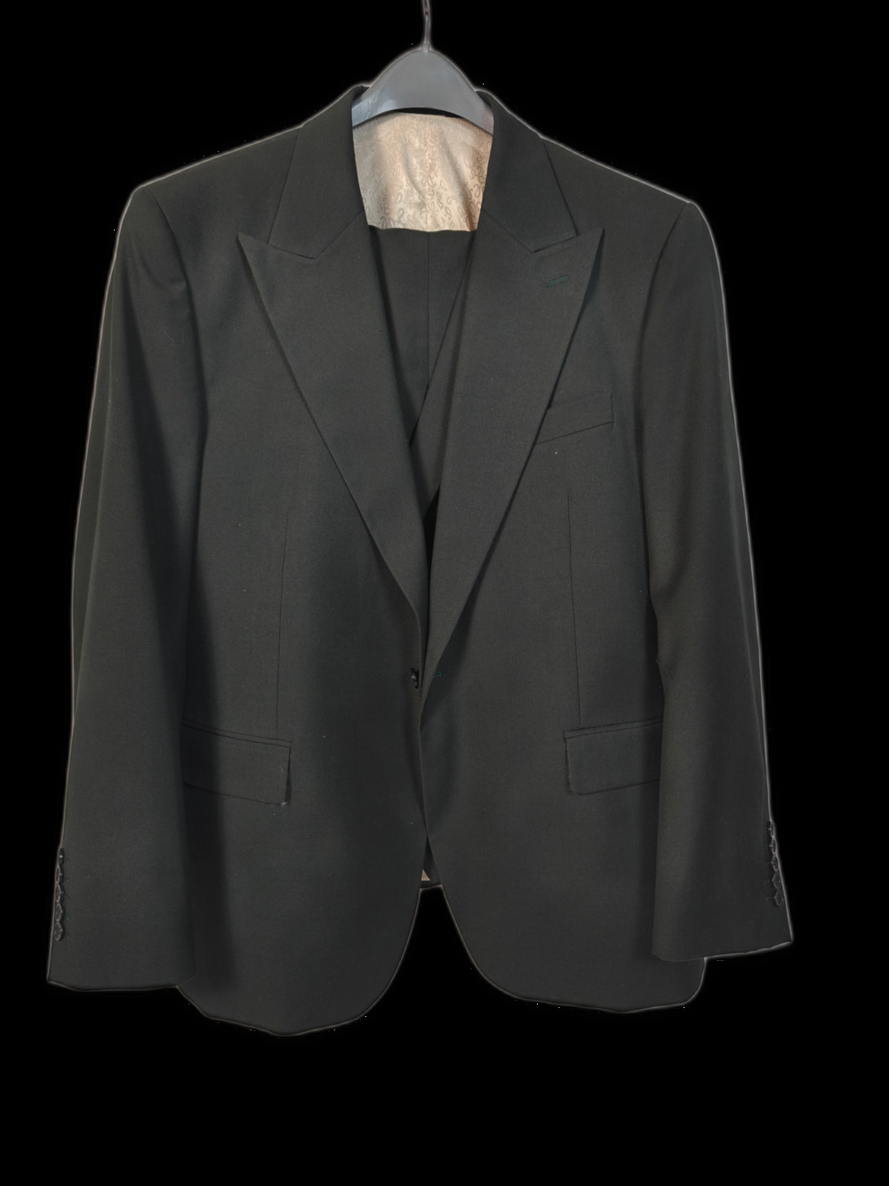Men's Rossi Man Super 150's Three-Piece Suit Forest Green Size 46R/40R